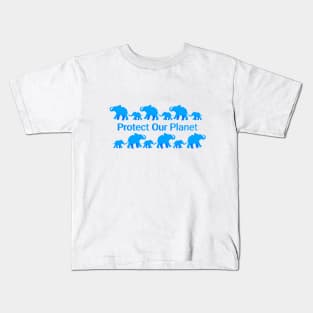 Elephants: Protect Our Planet Kids T-Shirt